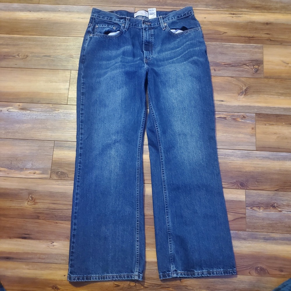 Levi's Mens Low Loose Bootcut 34x30 Jeans Wide Leg Blue Denim Baggy Y2K Style